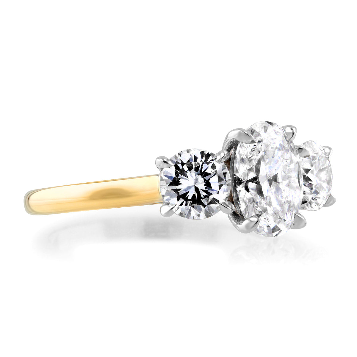 Unity Oval Diamond Three Stone Engagement Ring