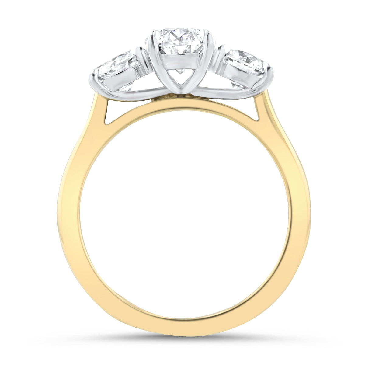 Unity Oval Diamond Three Stone Engagement Ring