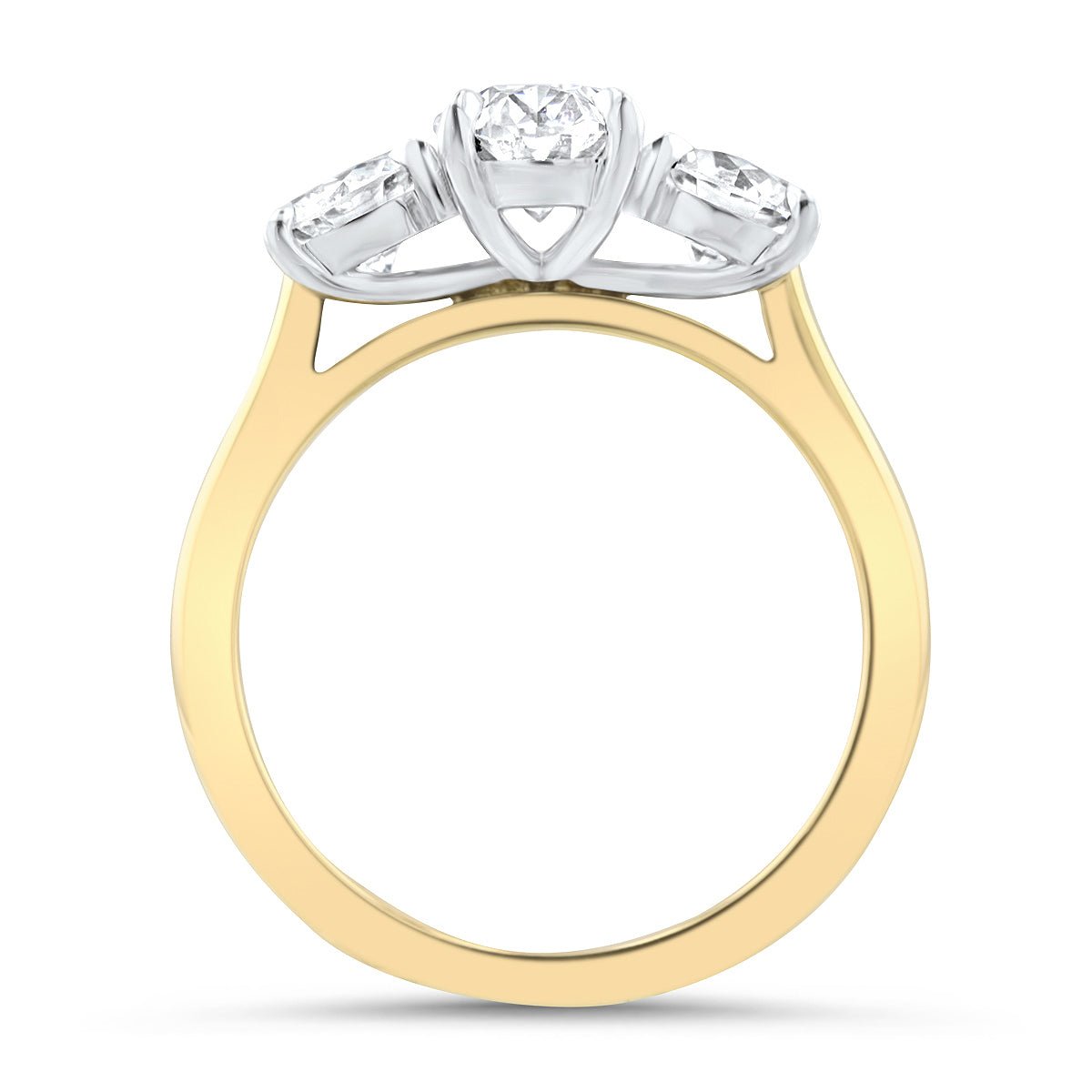 Unity Oval Diamond Three Stone Engagement Ring