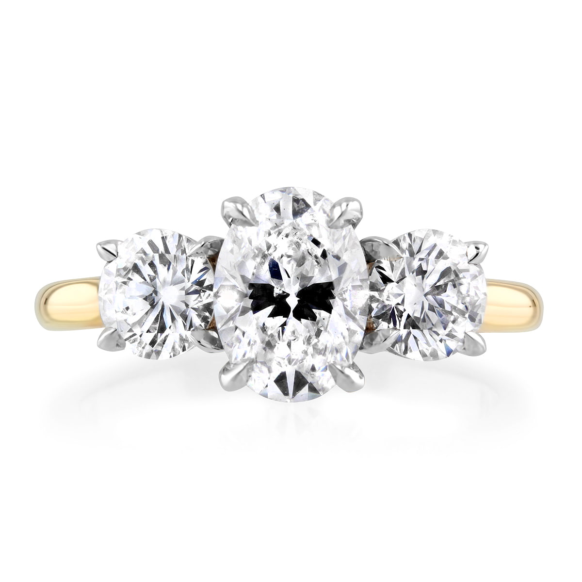 Unity Oval Diamond Three Stone Engagement Ring