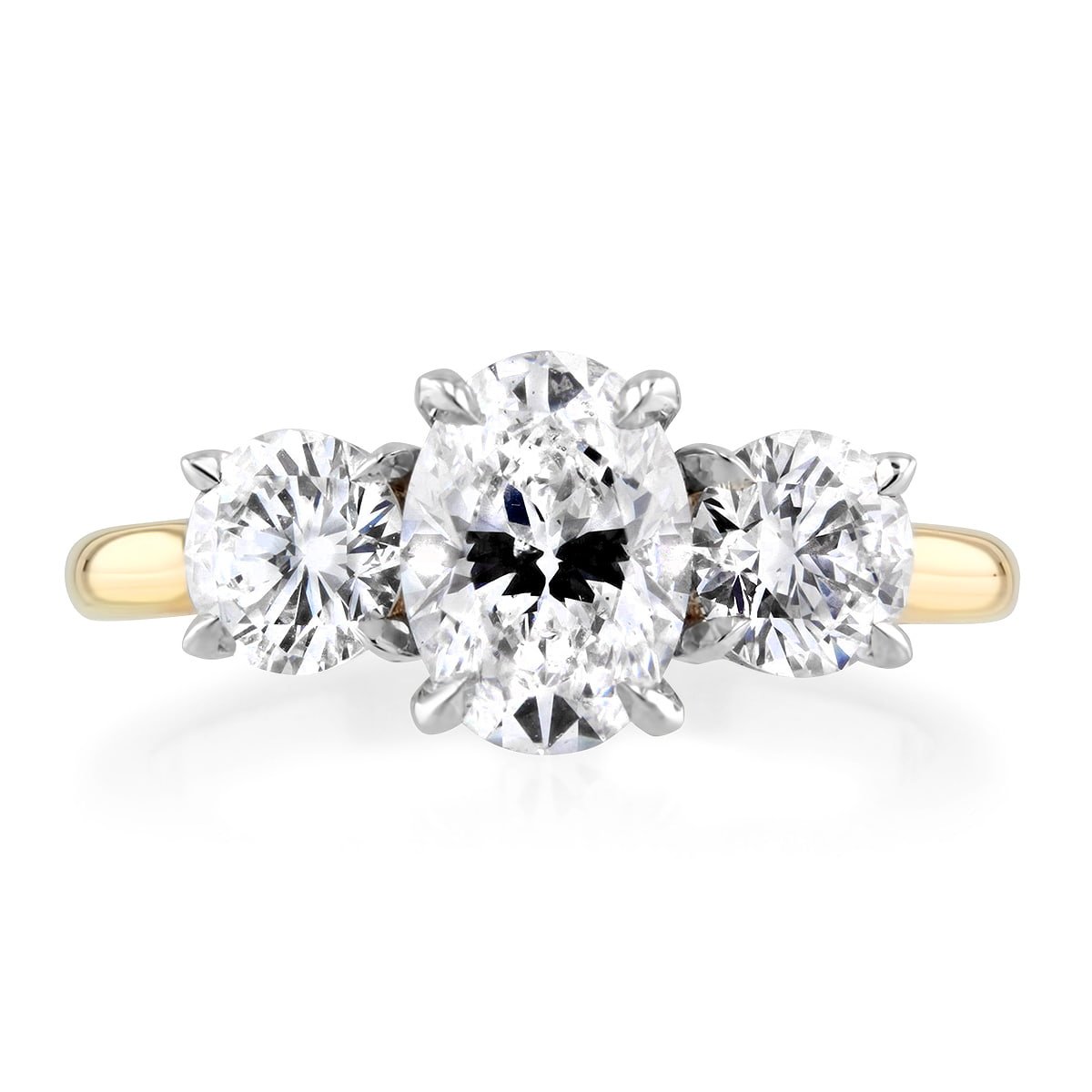 Unity Oval Diamond Three Stone Engagement Ring