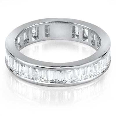 Vertical Baguette Cut Diamond Eternity Ring