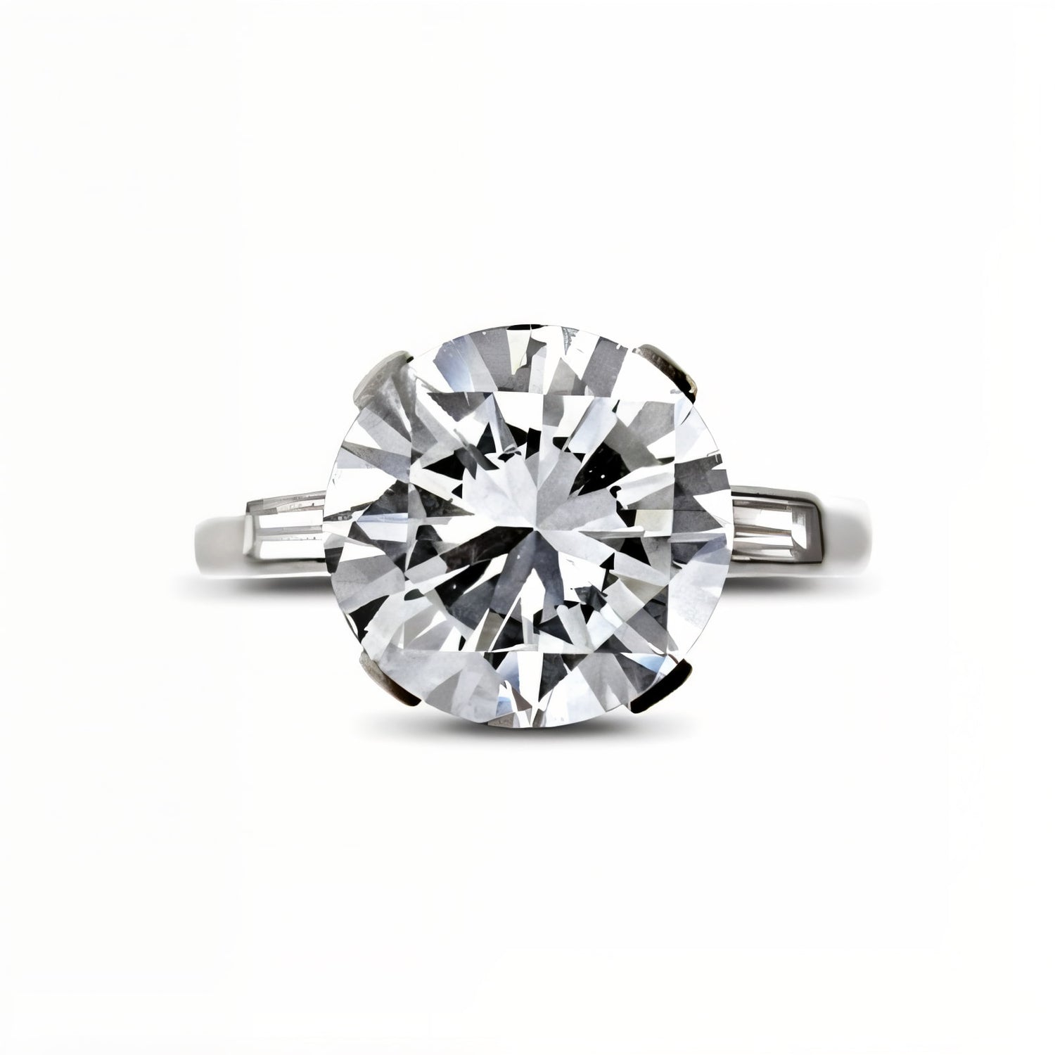 Lumine Round Diamond and Baguette Engagement Ring