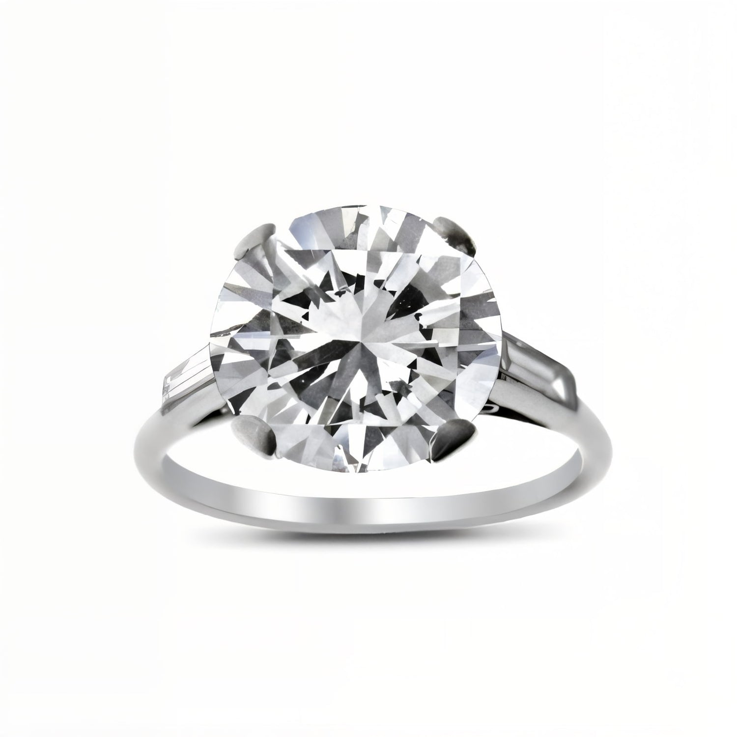 Lumine Round Diamond and Baguette Engagement Ring