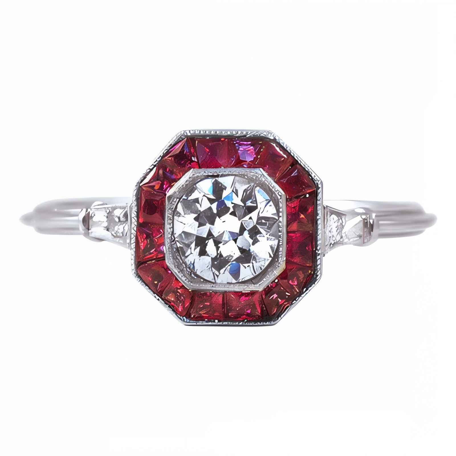 Vintage Diamond Target Ring
