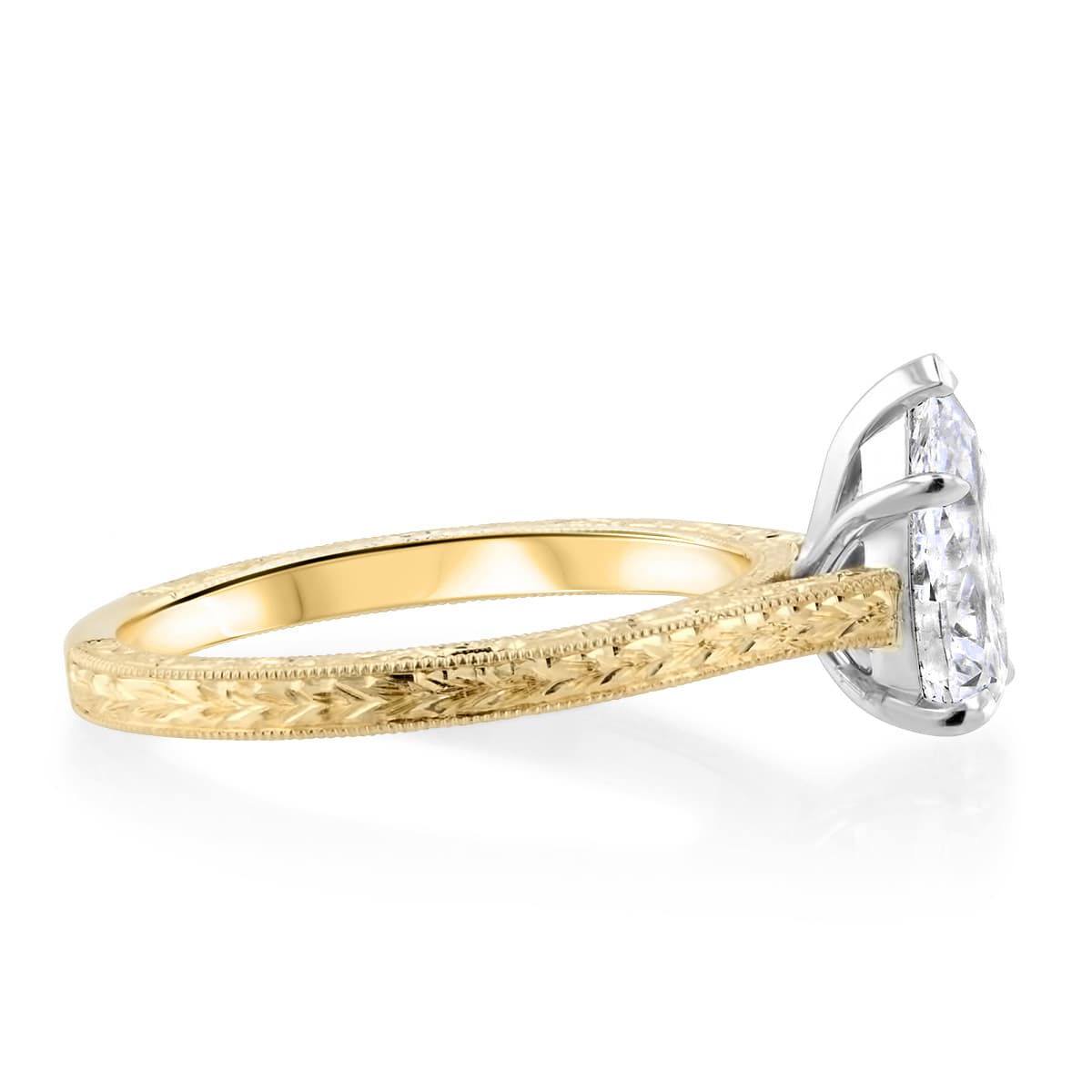 Vintage Pear Shape Diamond Engagement Ring