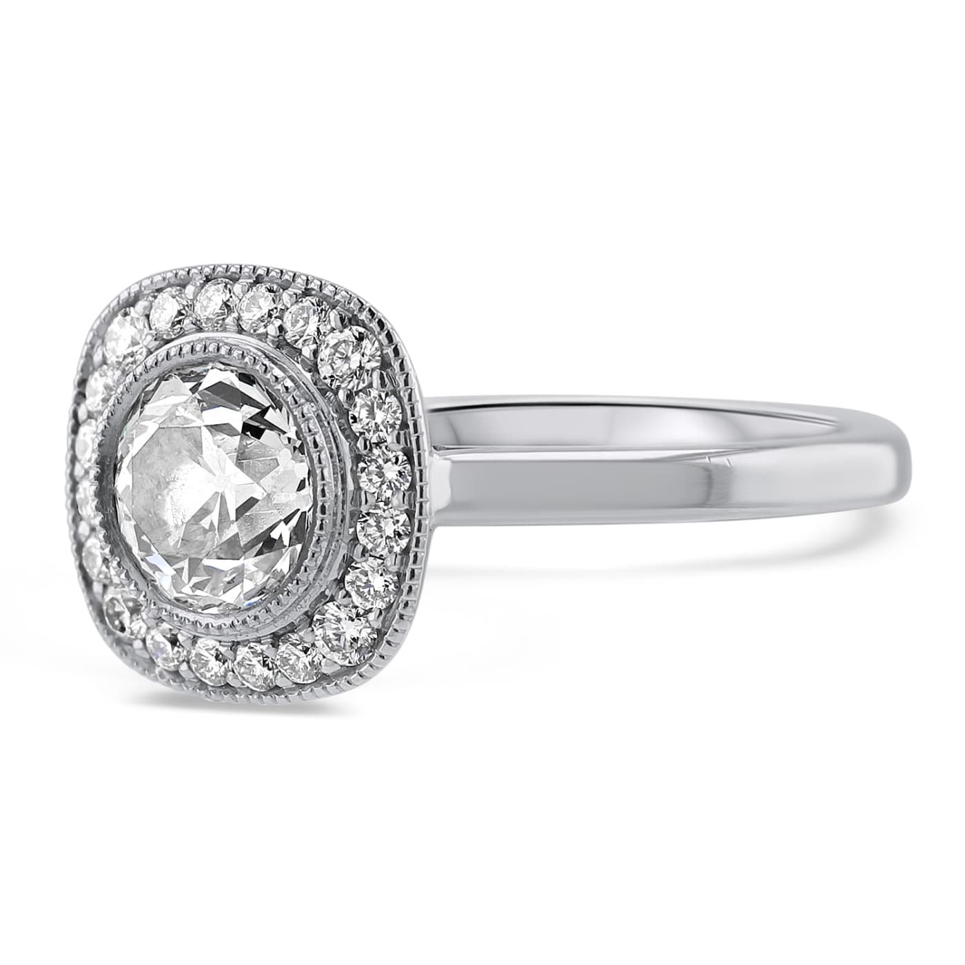 Vintage Diamond Cluster Engagement Ring