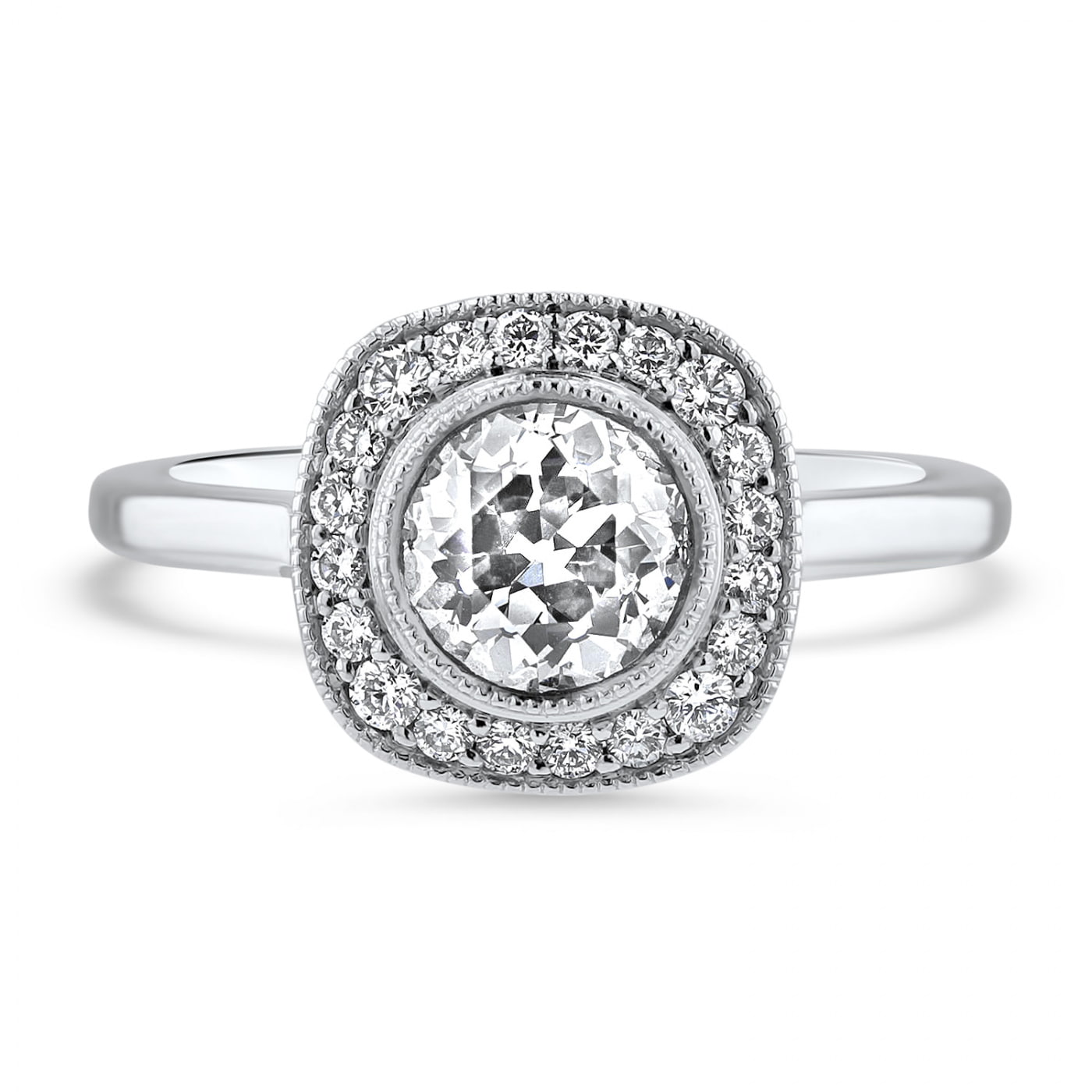 Vintage Diamond Cluster Engagement Ring