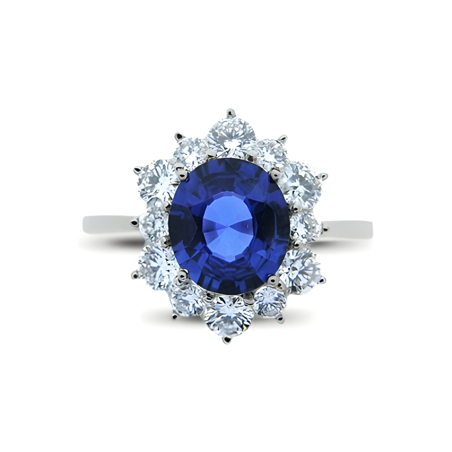 Vintage Sapphire and Diamond Cluster Ring