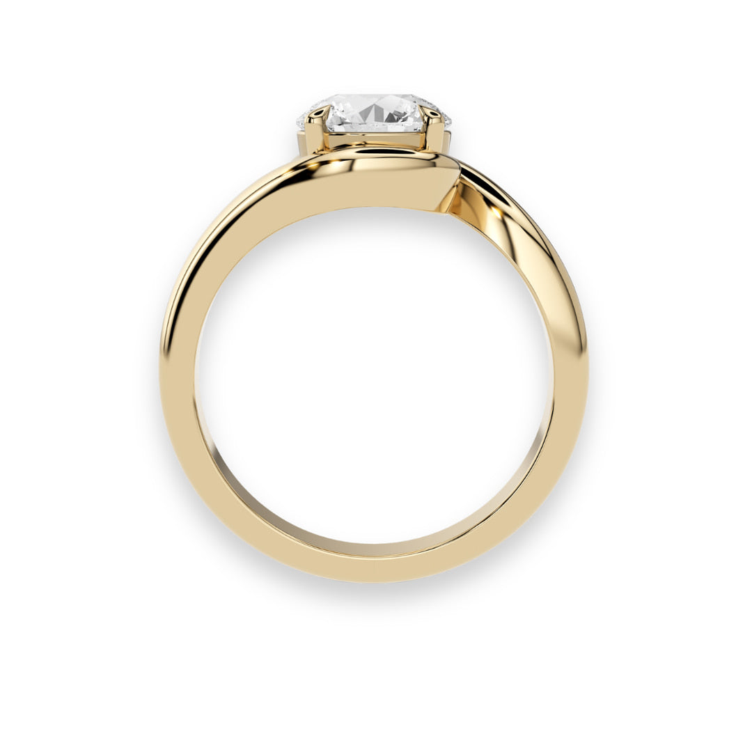 Amity Wave Twist Solitaire Ring