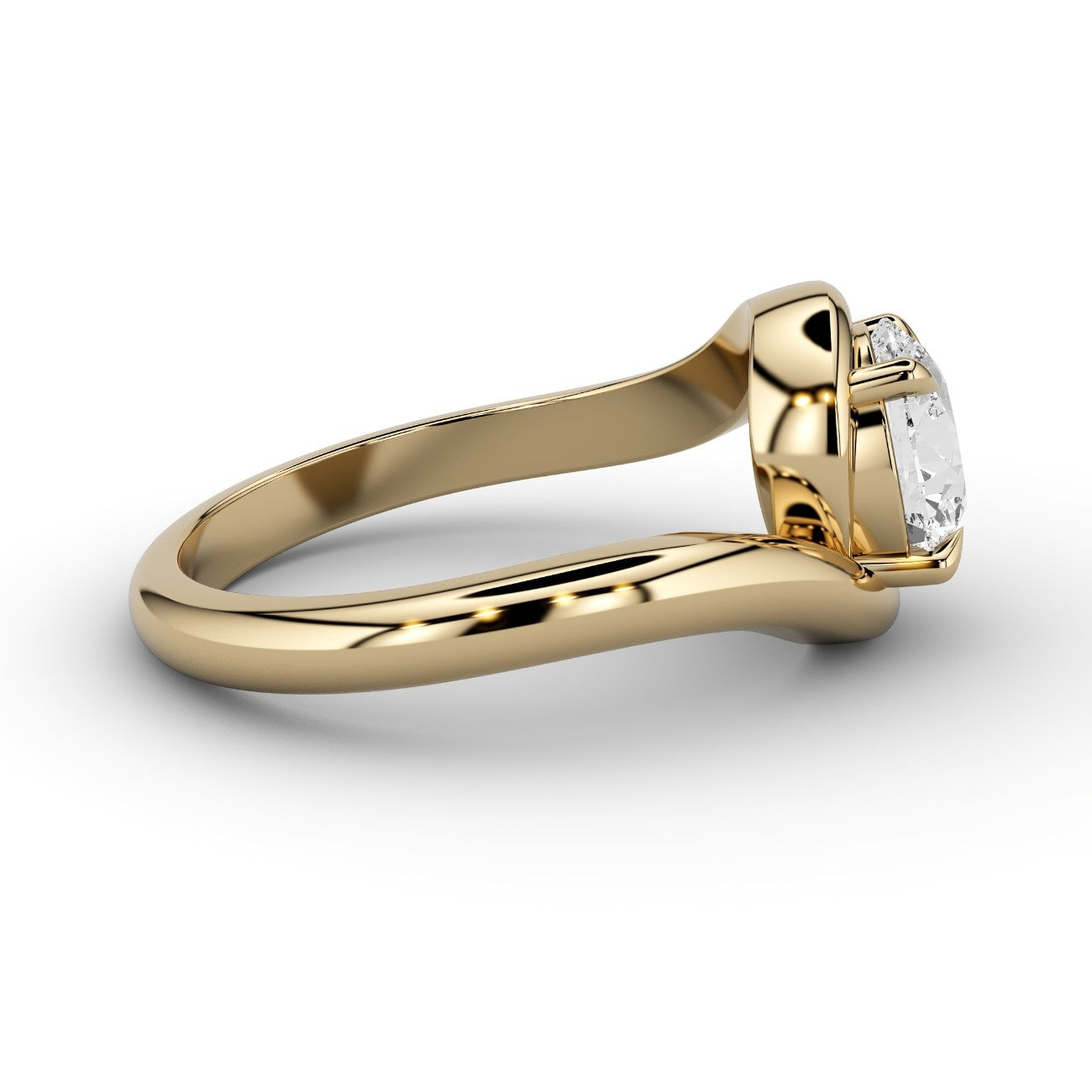 Amity Wave Twist Solitaire Ring