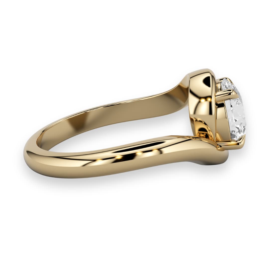 Amity Wave Twist Solitaire Ring