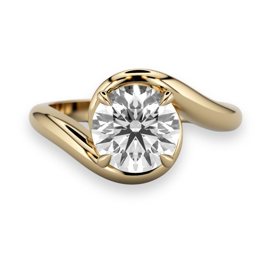 Amity Wave Twist Solitaire Ring