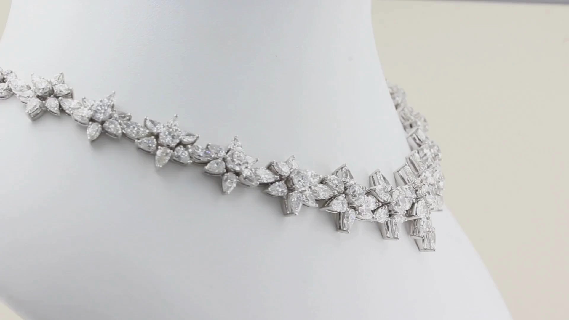 37ct Diamond Cluster Necklace