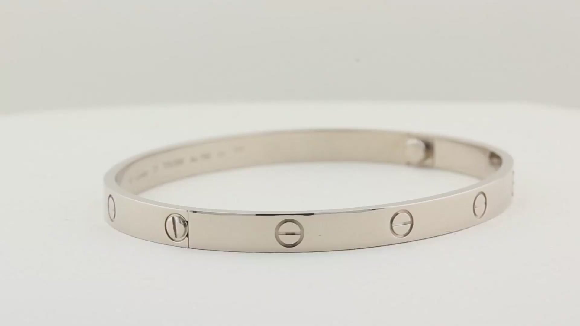 Cartier Classic 18ct White Gold Love Bracelet - Size 18