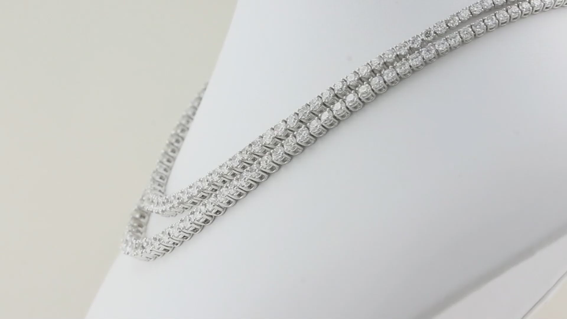 22ct Double Row Diamond Line Rivière Necklace