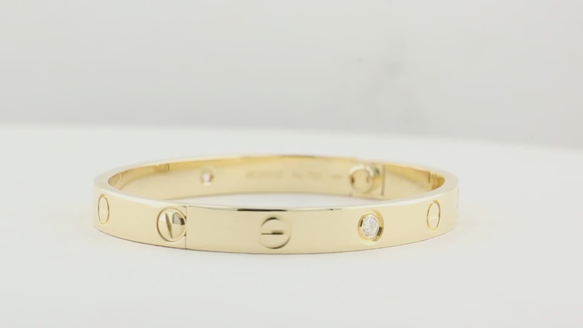 Cartier Yellow Gold Diamond Love Bracelet - Size 16