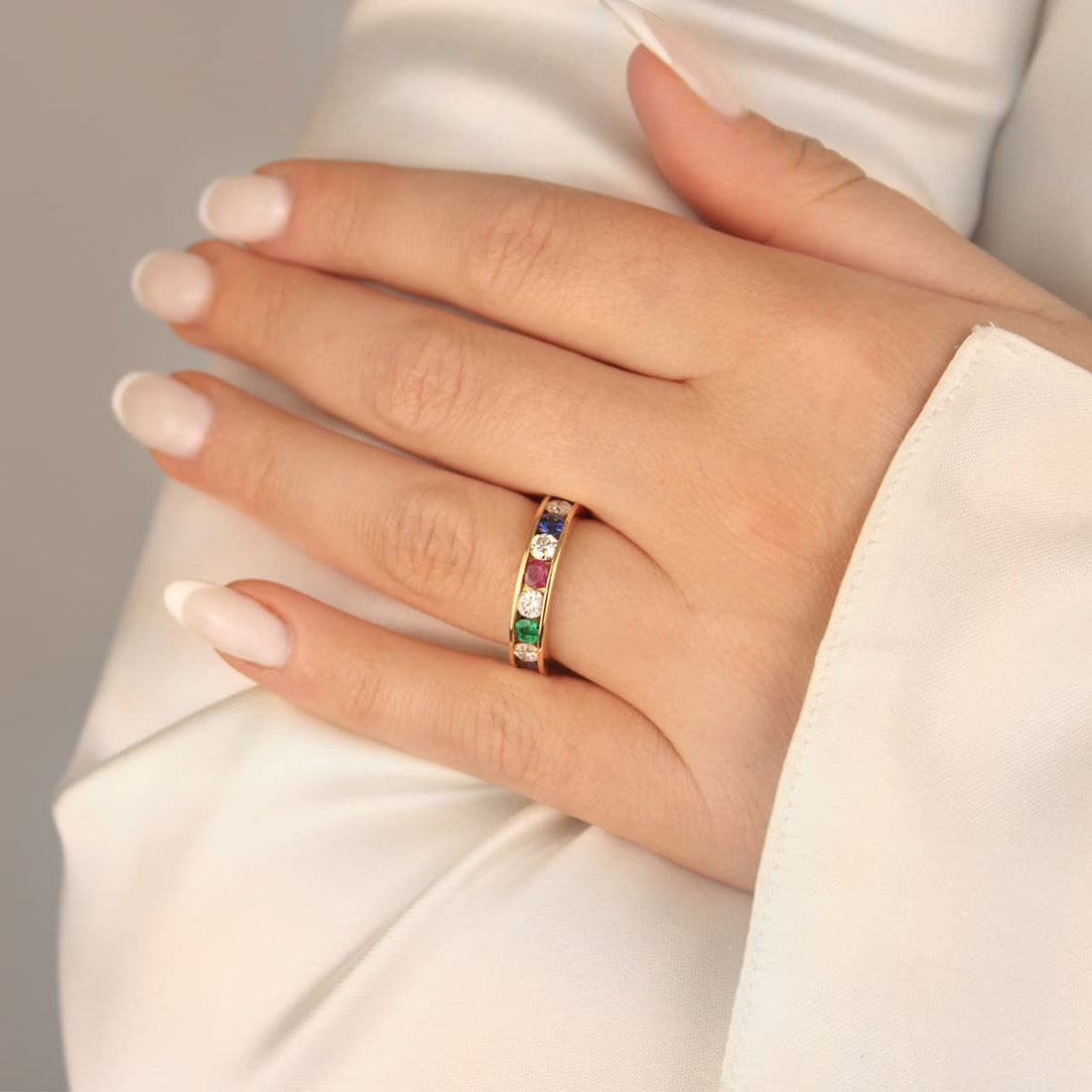 18ct Gold Multi-Gem Eternity Ring