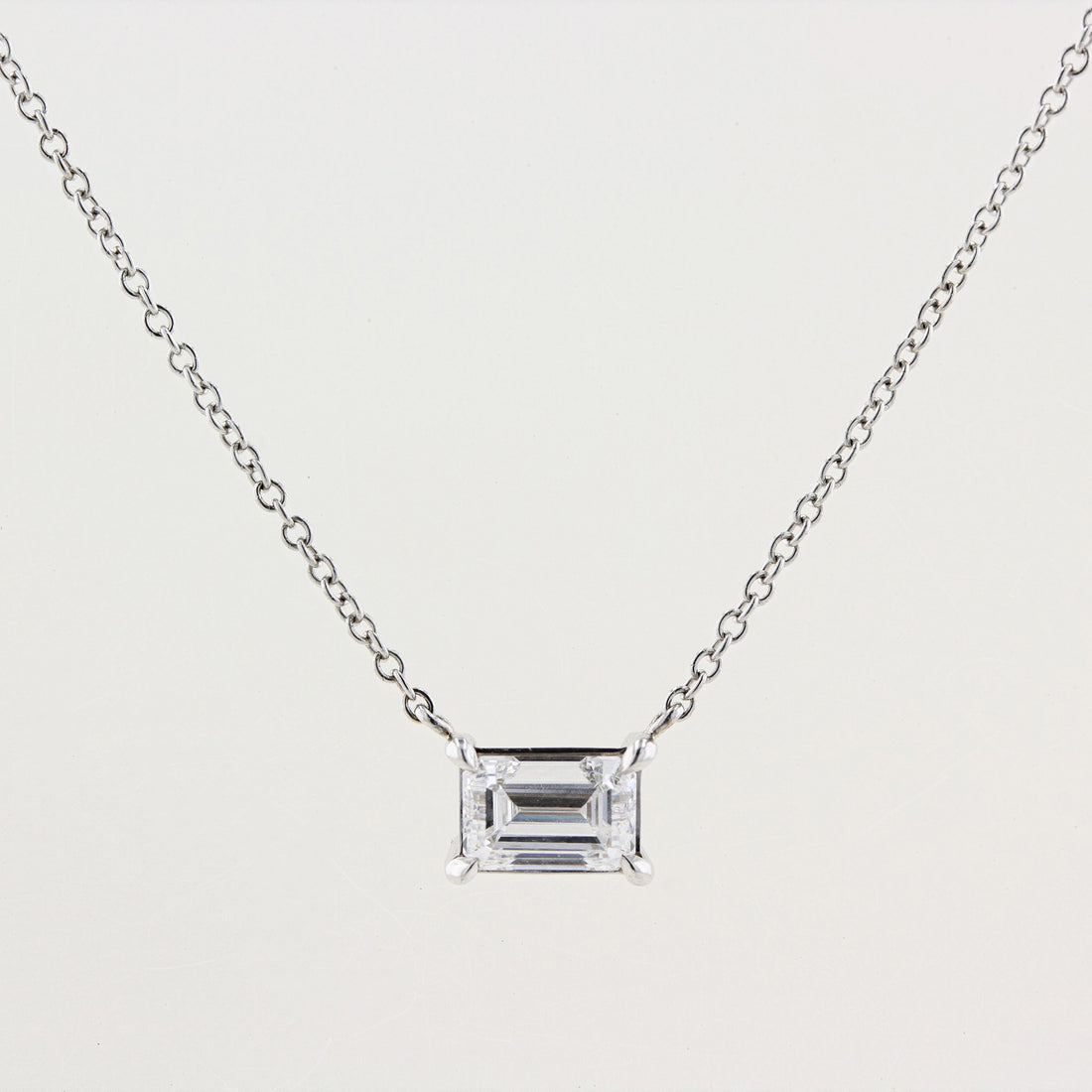 Emerald Cut Diamond Necklace
