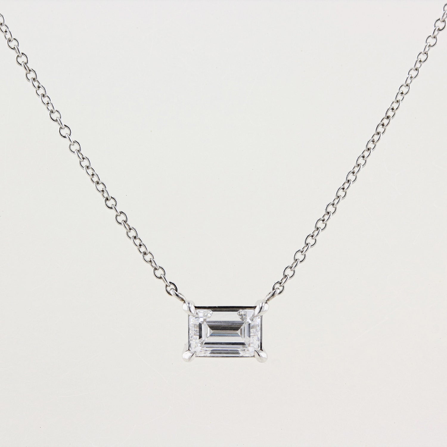 Emerald Cut Diamond Necklace