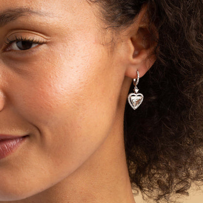 4.00ct Heart Shape Diamond Drop Earrings