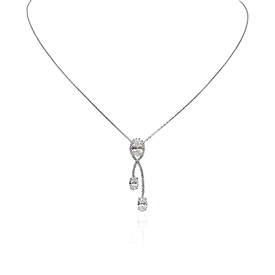 Amity Oval Diamond Drop Necklace