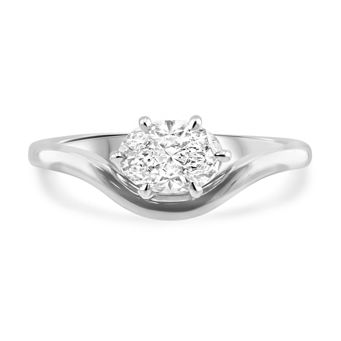 Amity Oval Diamond Wave Engagement Ring