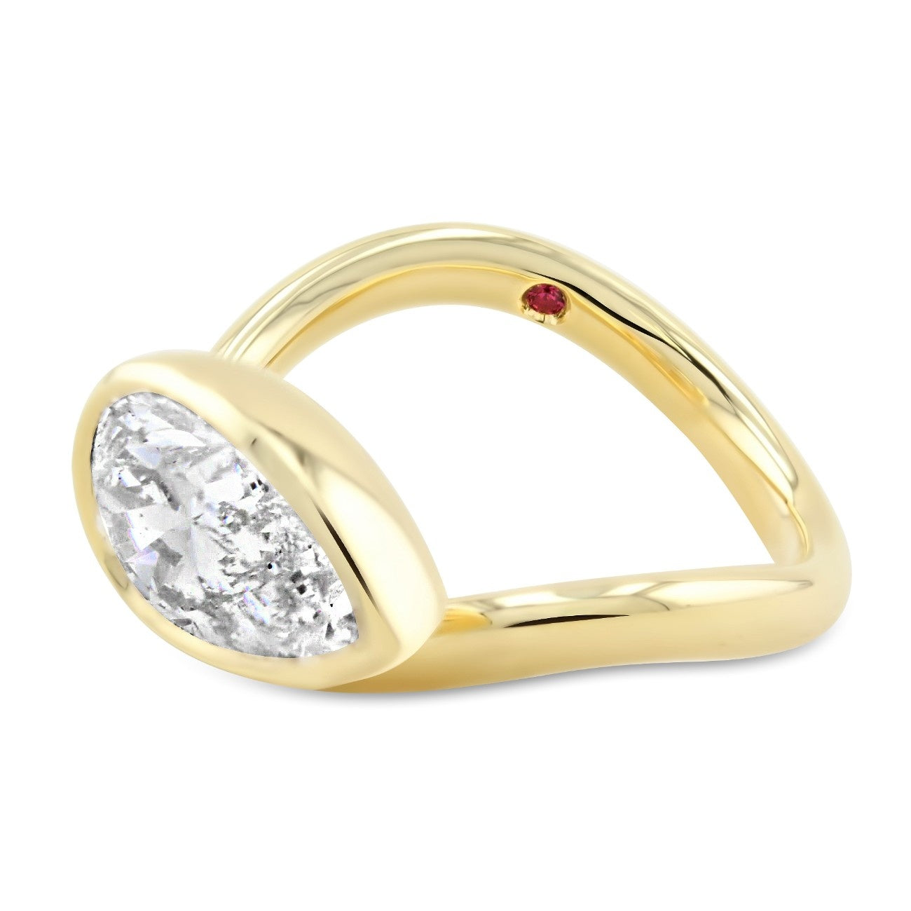 Amity Pear Shape Diamond Wave Ring