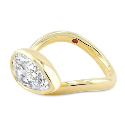 Amity Pear Shape Diamond Wave Ring