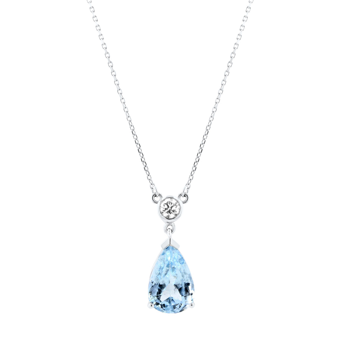 Aquamarine and Diamond Necklace