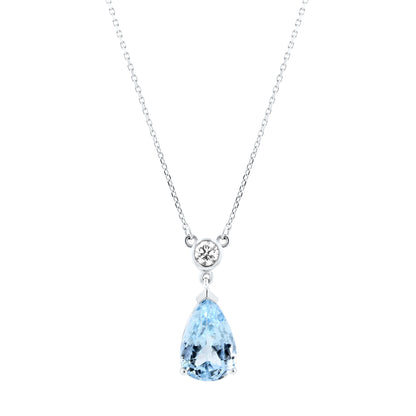 Aquamarine and Diamond Necklace