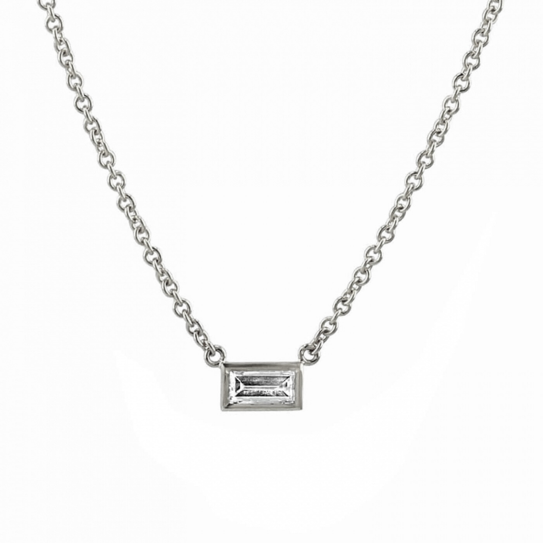 Baguette Cut Diamond Necklace