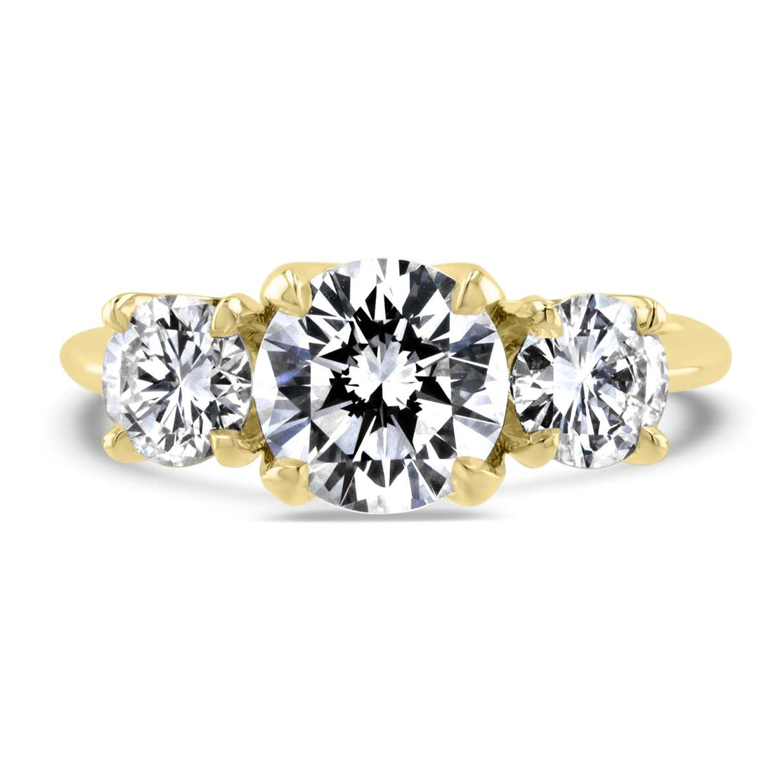 Lumine Three Stone Diamond Engagement Ring