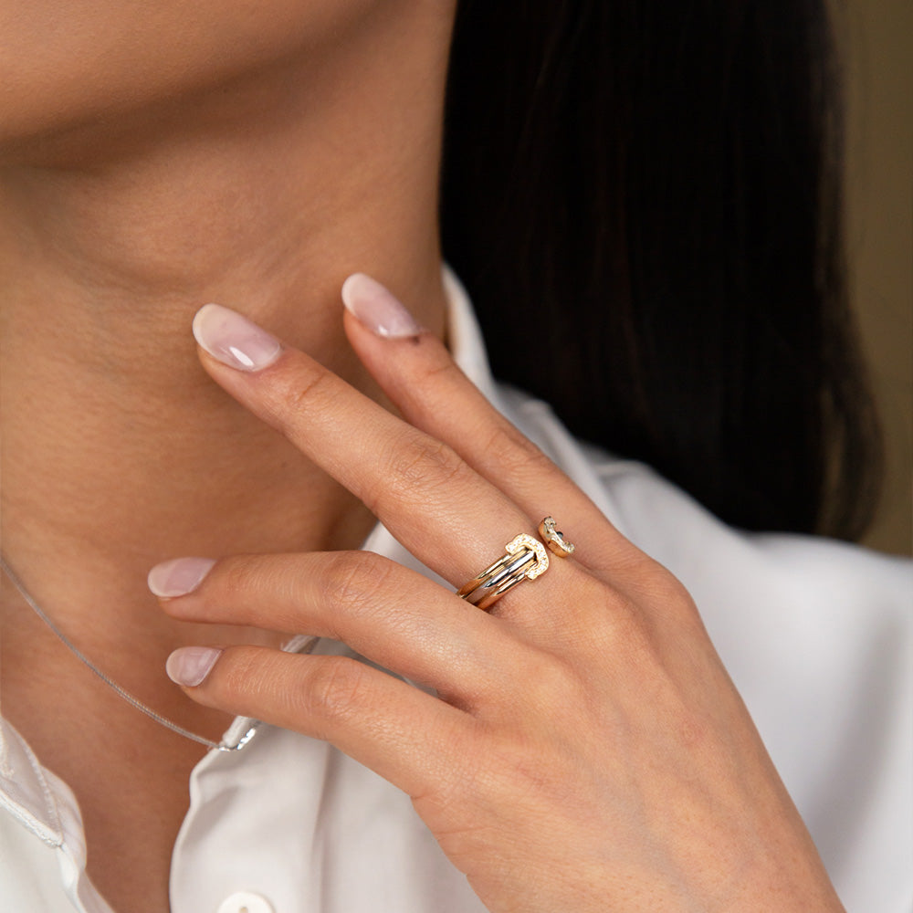 Vintage Cartier Double C Diamond SM Ring