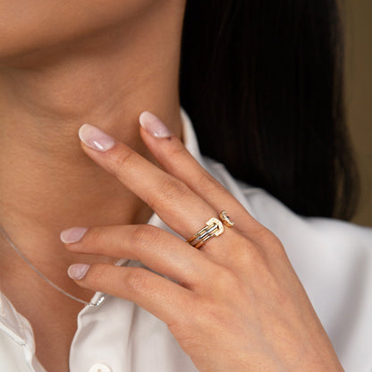 Vintage Cartier Double C Diamond SM Ring