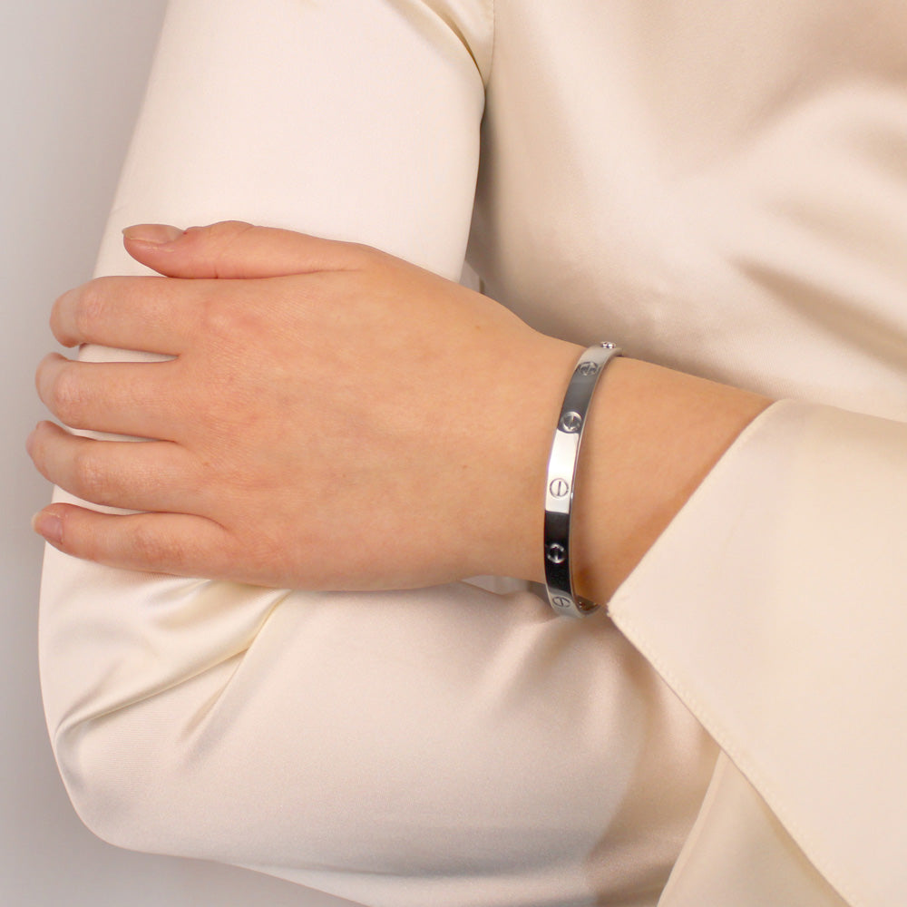 Cartier Platinum Love Bracelet - Size 17