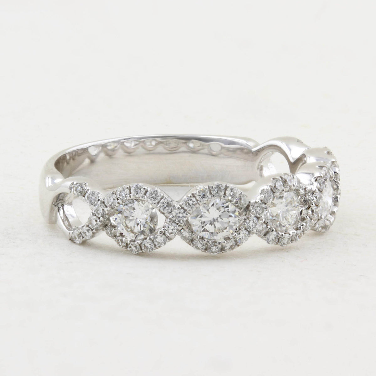 Brilliant Cut Diamond Twist Design Eternity Ring