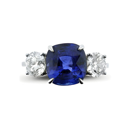 Darling Sapphire and Diamond Three Stone Ring