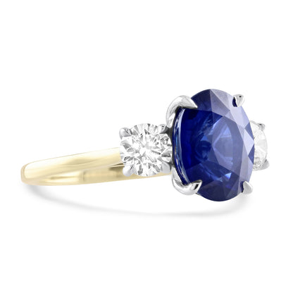 Darling Sapphire and Diamond Three Stone Ring