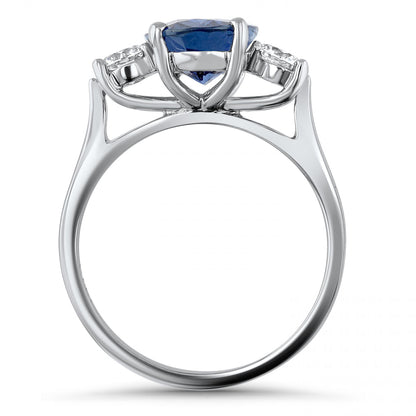 Darling Sapphire and Diamond Three Stone Ring
