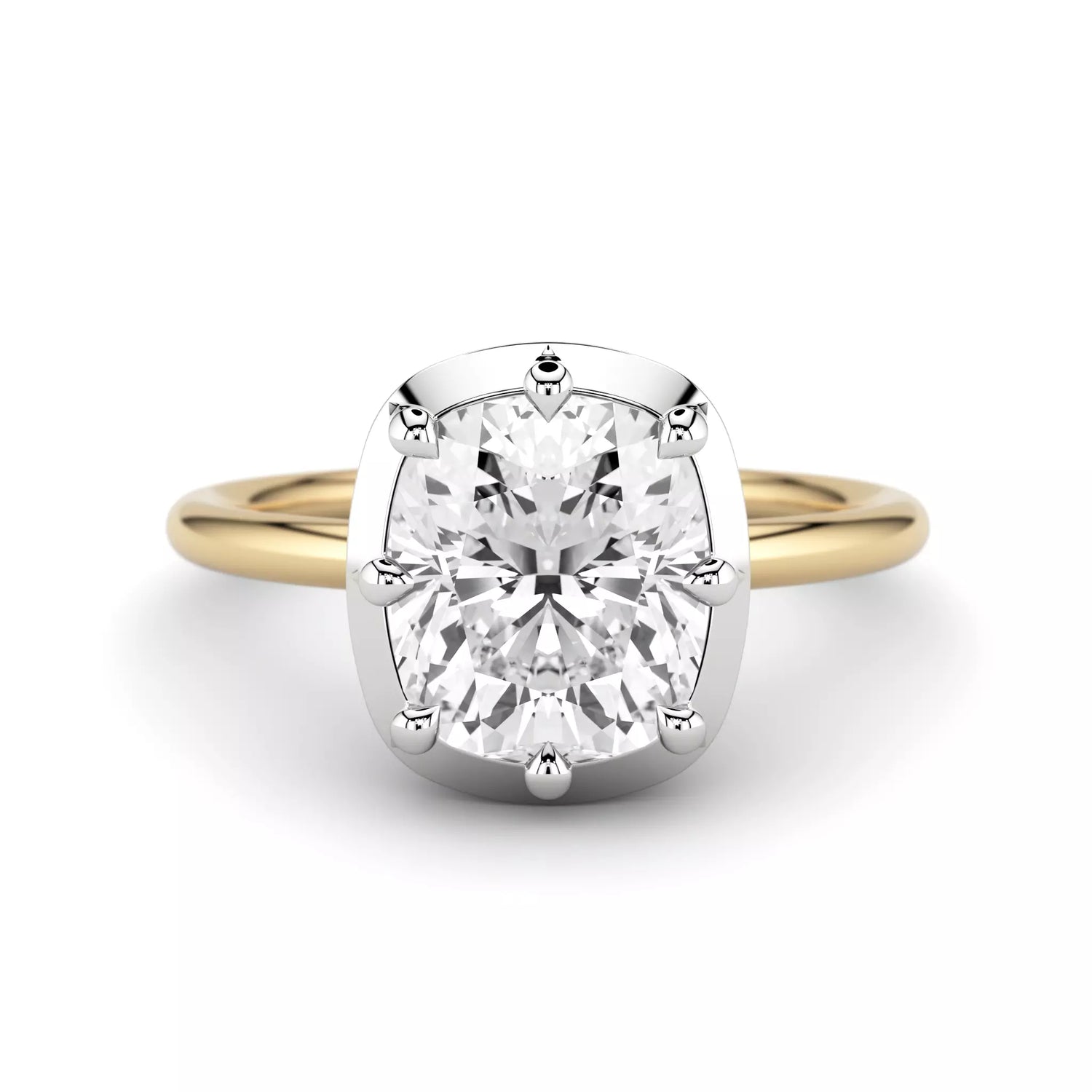 Georgian Style Cushion Cut Diamond Button Back Ring