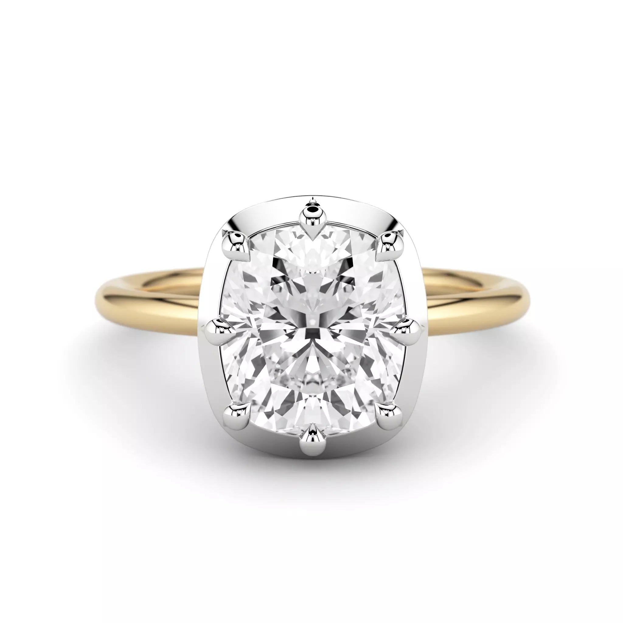 Georgian Style Cushion Cut Diamond Button Back Ring