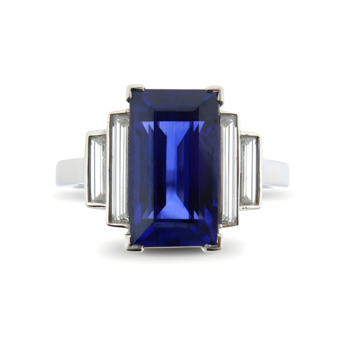 Sapphire and Diamond Step Down Dress Ring