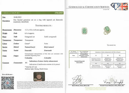 Vintage Emerald and Diamond Ballerina Ring