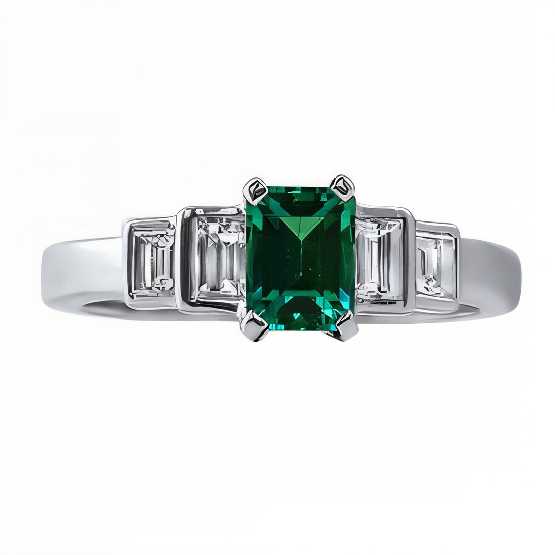 Darling Emerald and Diamond Five Stone Ring