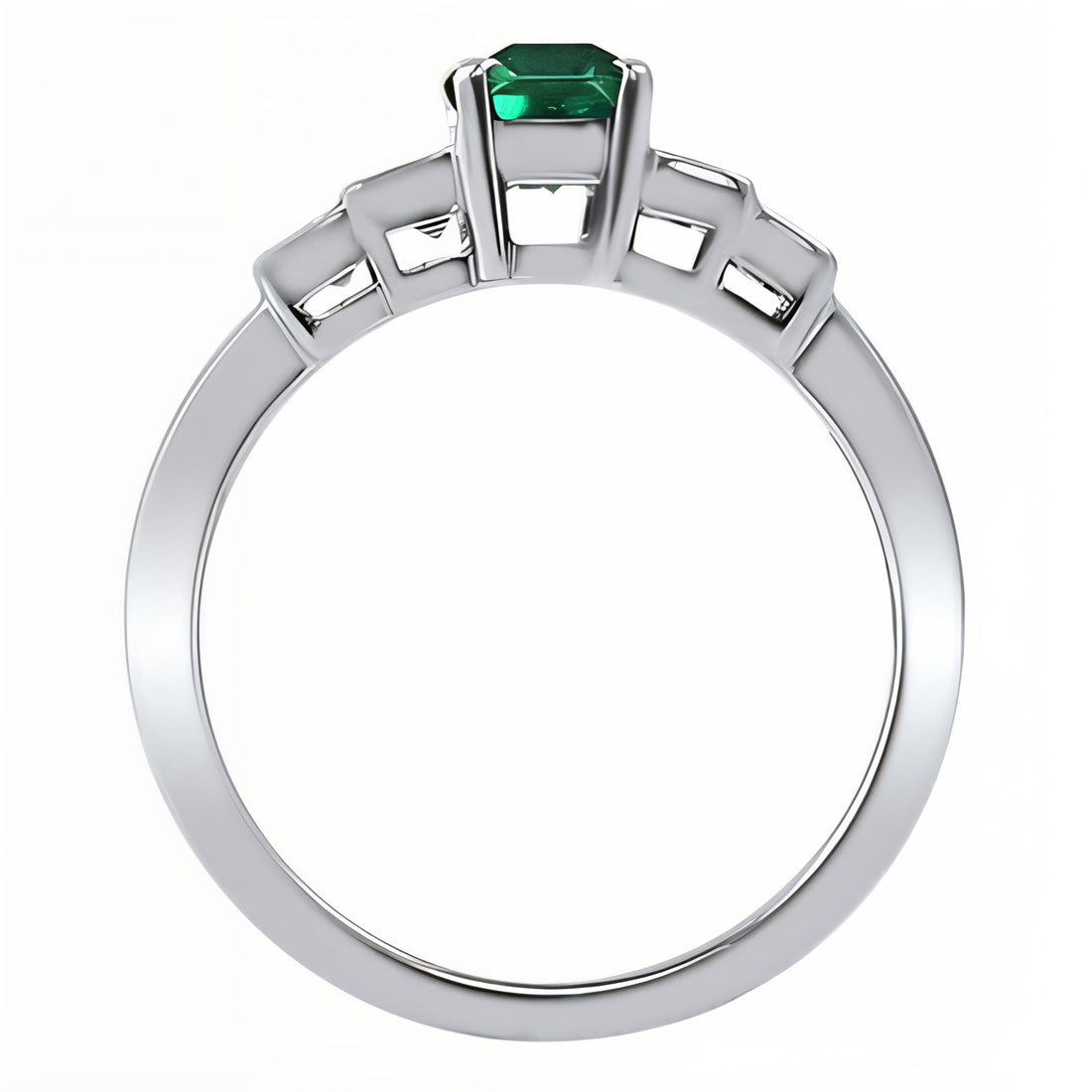 Darling Emerald and Diamond Five Stone Ring