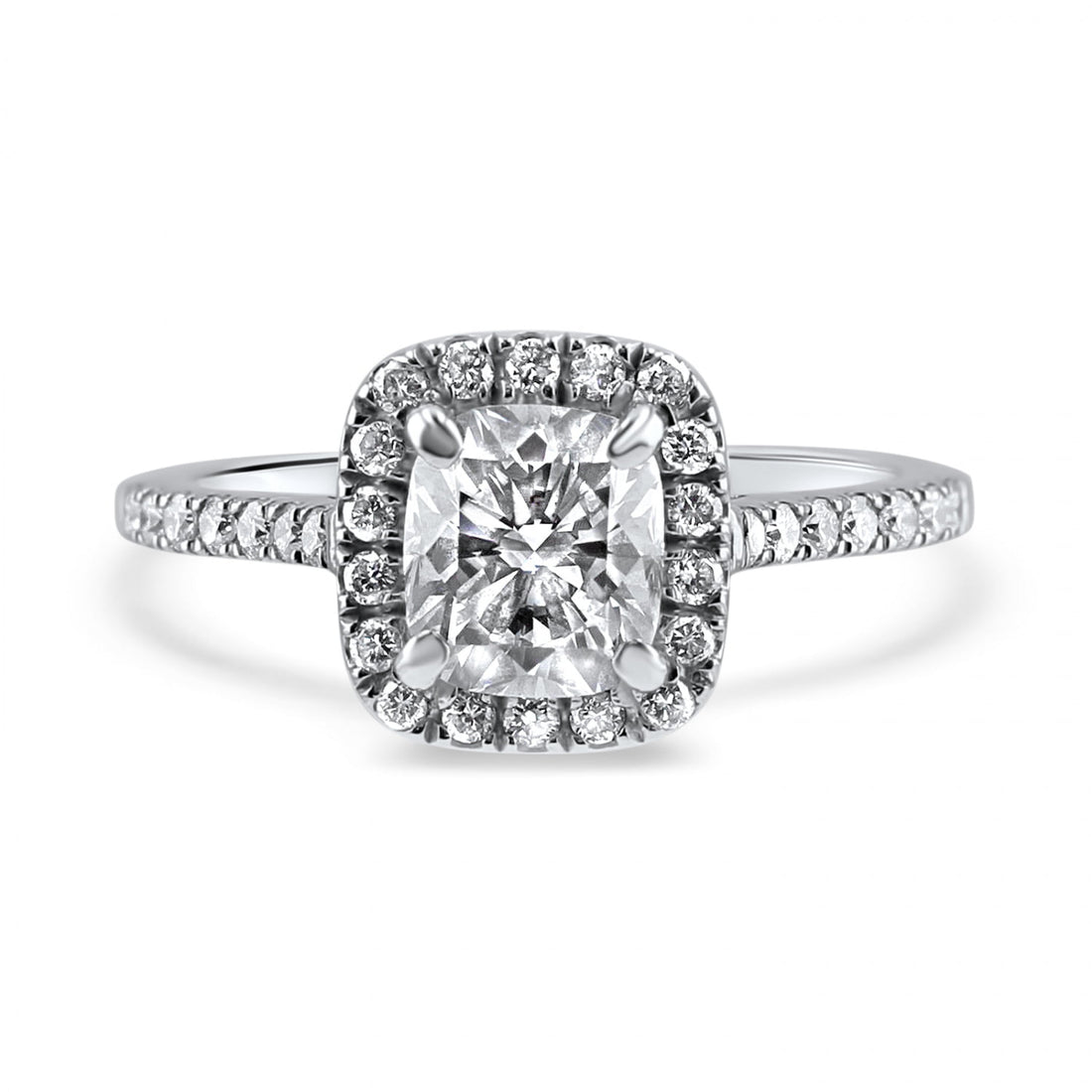 Eternelle Cushion Cut Diamond Halo Engagement Ring