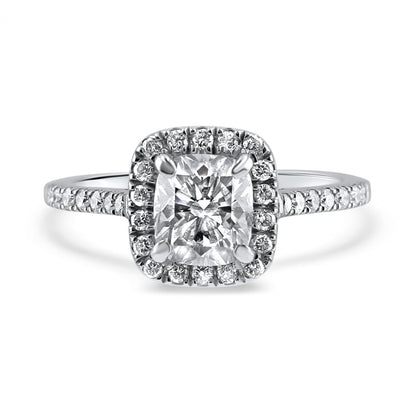 Eternelle Cushion Cut Diamond Halo Engagement Ring