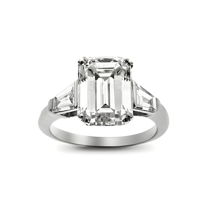 Lumine Emerald Cut Diamond and Baguette Shoulders Engagement Ring