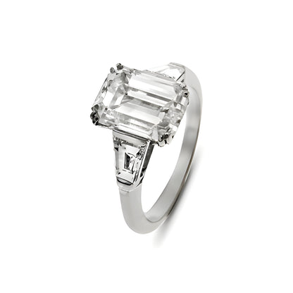 Lumine Emerald Cut Diamond and Baguette Shoulders Engagement Ring